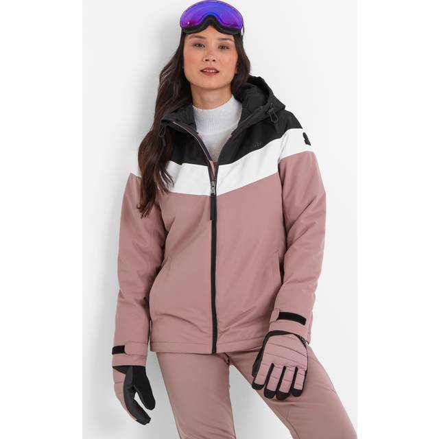 TOG24 Panorama Womens Ski Jacket Black/Faded Pink - Size 16 UK