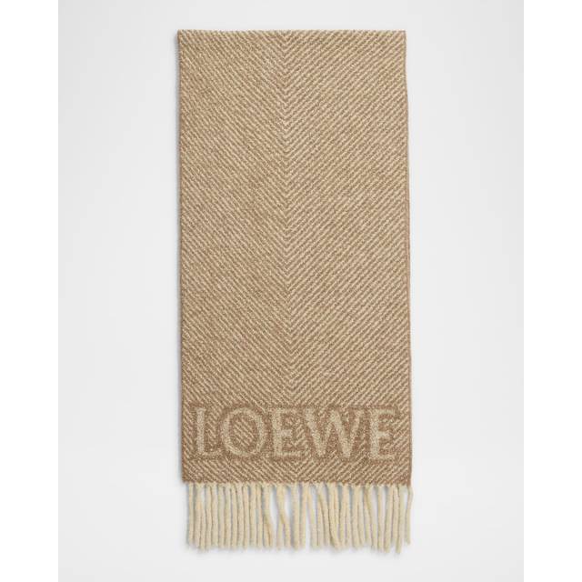 Loewe Alpaca and wool-blend scarf - beige (One Size)