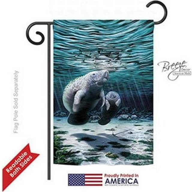 Breeze Decor 57049 Beach & Nautical Manatees 2-Sided Impression Garden Flag - 13 x 18.5 in.