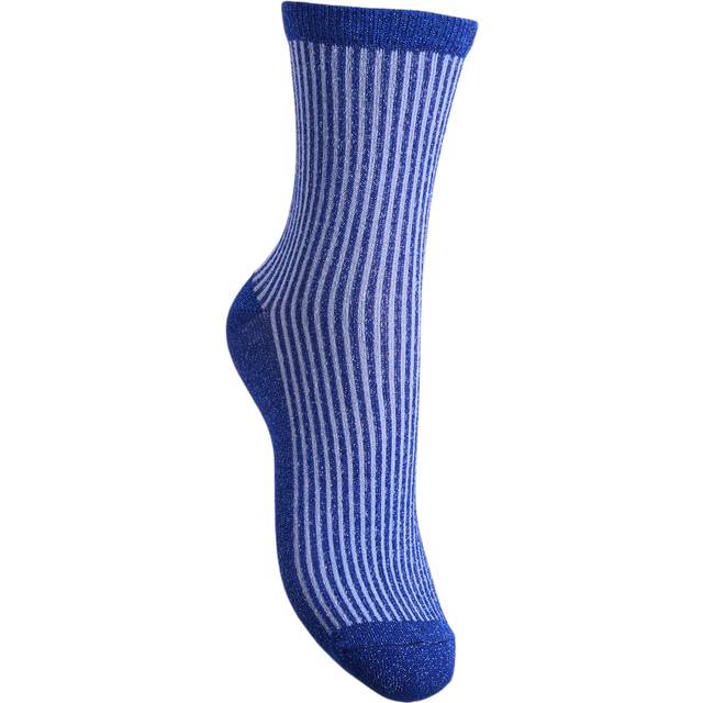 Pieces Pcsebby Glitter Long Stripe Sock BC - Från Magasin - Surf The Web/cashmere Blue (ONE SIZE)