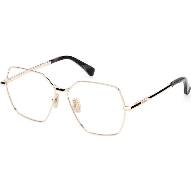 Max Mara MM5154 032 Women's Eyeglasses Size 56 (Frame Only) - Blue Light Block Available - Shiny Pale Gold (56)