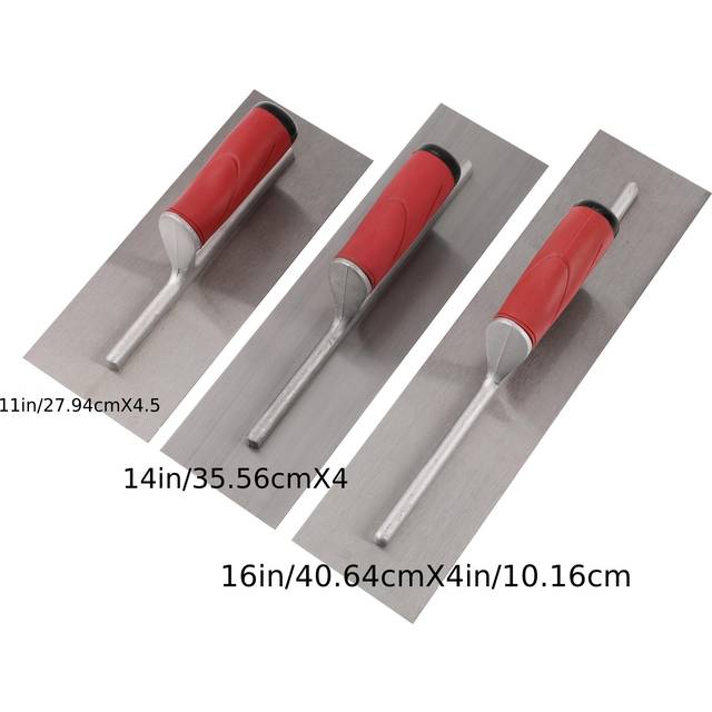 TEMU 3-piece Stainless Steel Trowel Set For Concrete And Mortar Application