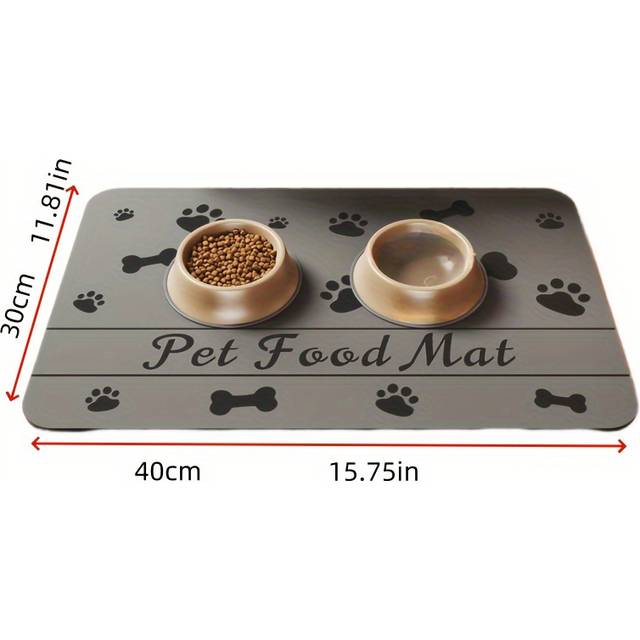 TEMU 1 Piece Of Absorbent Mat For Feeding Dogs And Cats, Suitable For Food And Water Bowls - Dries Quickly, Resists Stains, And Has A Non-slip Surface, Ideal For Indoor Use, Pets Of All Sizes.