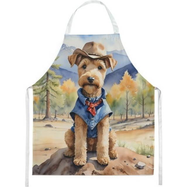 Carolines Treasures DAC5934APRON 30 x 27 in. Lakeland Terrier Cowboy Welcome Apron