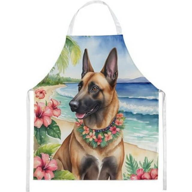 Carolines Treasures DAC6366APRON 30 x 27 in. Belgian Malinois Luau Apron