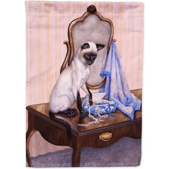Caroline's Treasures BDBA0242GF On The Dresser Siamese cat Garden Flag  Small  Multicolor