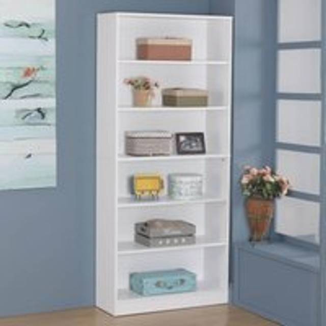 (White - Deep) Bookcase Display Shelf Freestanding