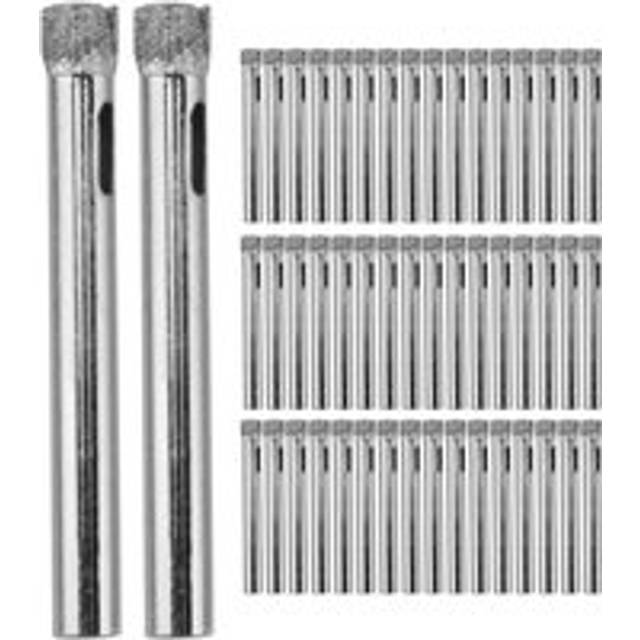 50Pcs Diamond Coated Drill Bit Set 6mm Tipped Hole Saw for Tile, Glass, Ceramics, Porcelain, Marble