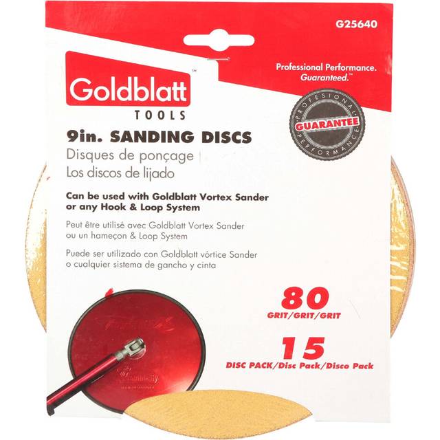 Goldblatt G25640 Vortex 80 Grit 9-Inch Sanding Disk  15-Pack