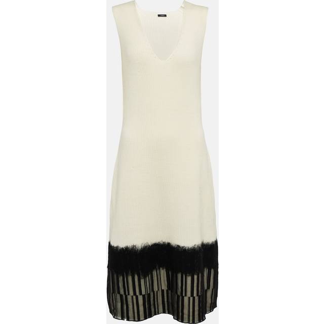 Joseph Lace-trimmed wool midi dress - white (UK 8)