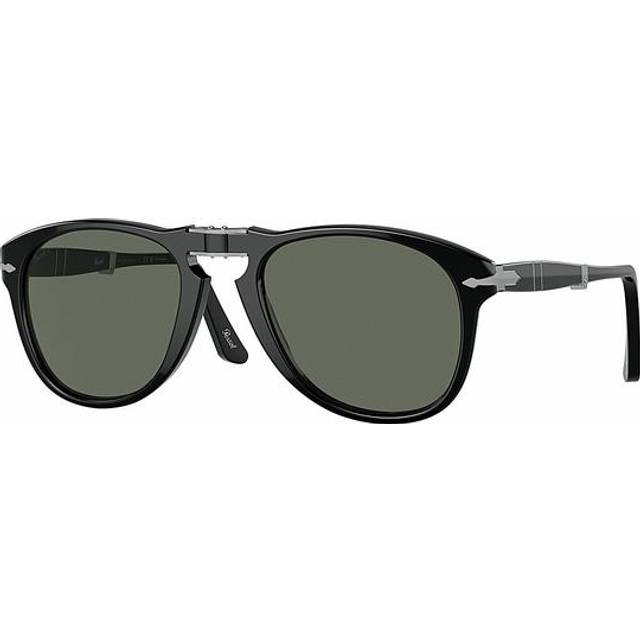 Persol Man PO0714 FOLDING 95/58 Solglasögon Acetat Svart Grön Pilot Polariserad