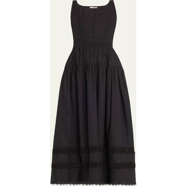 Isadora Ruched Lace-Inset Sweetheart Maxi Dress - NOIR - 12