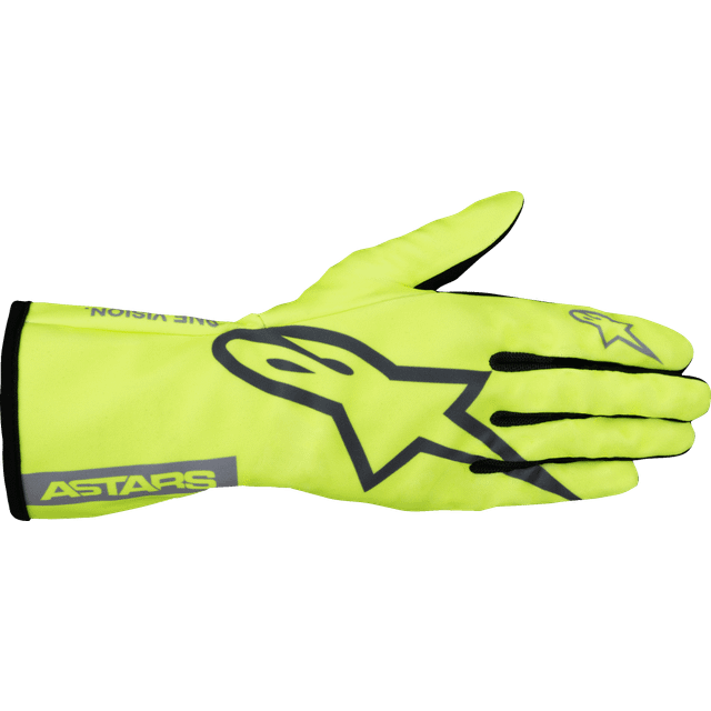 Alpinestars Youth Tech-1 K Race S V2 Pure Gloves Yllw Fluo Mid Gray Dark Silver