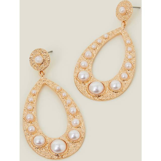 Gold Large Pearl Teardrop Earrings - Accessorize - One Size