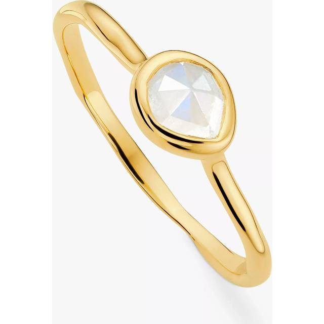 Monica Vinader Siren Small Moonstone Stacking Ring, Gold
