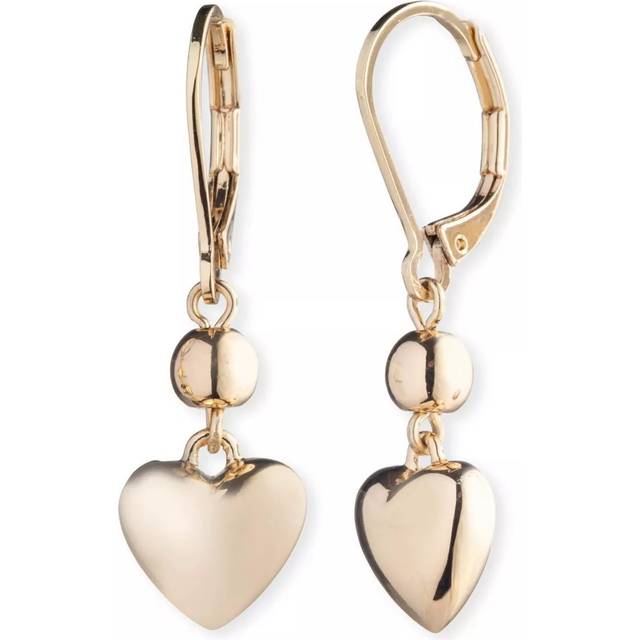 Lauren Ralph Lauren Heart Puffy Drop Earrings, Gold