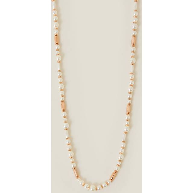 Gold Pearl Bead Round Necklace - Accessorize - One Size