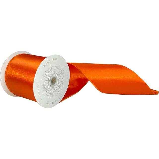 Vickerman QTX241118 4 in. x 10 Yards Burnish Orange Satin Ribbon