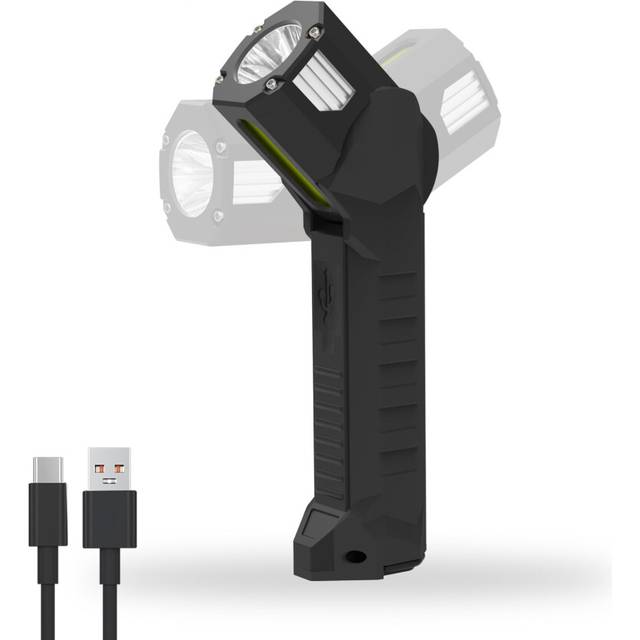 Chronus 1000 Lumen Rechargeable LED Flashlight,Work Light,180 Degree Rotating Flashlight with Magnetic Base,Waterproof LED Flashlight,6 Modes,