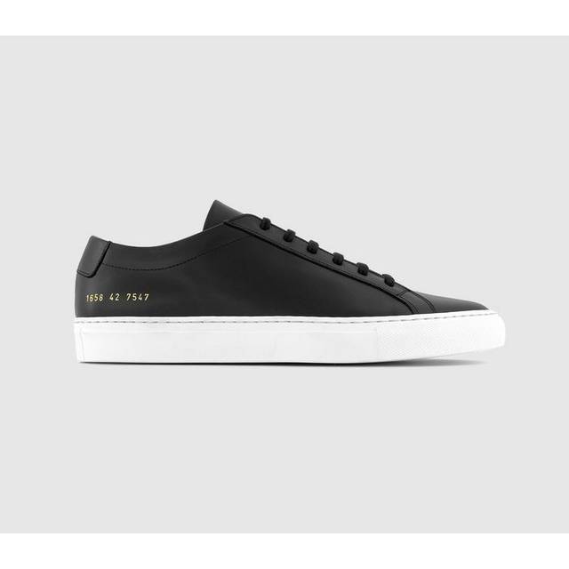 Common Projects Mens Achilles Low Trainers Black White Leather, 11