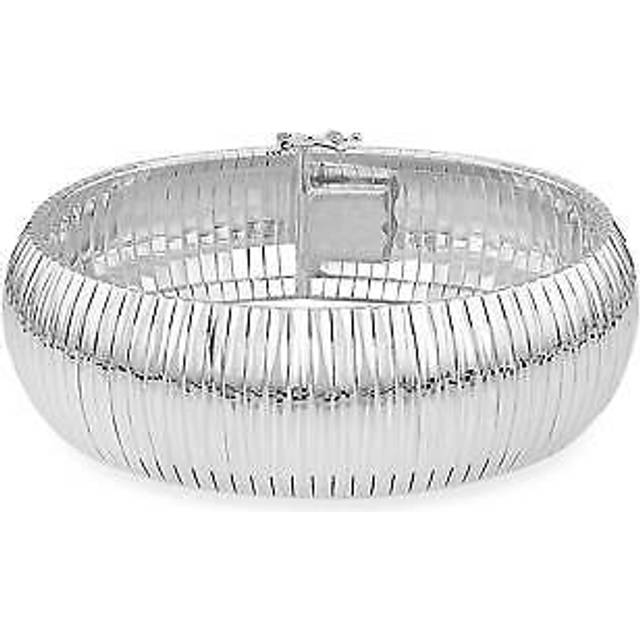 Tjc sterling silver diamond cut cleopatra bracelet for women size 7.5"