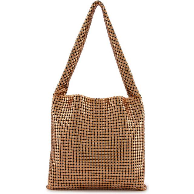 Rabanne - Pixel chainmail tote bag - women - Aluminium/Lambskin - One Size - Gold