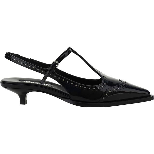 Leather Slingback Pumps - EU37.5/US7.5 - Black