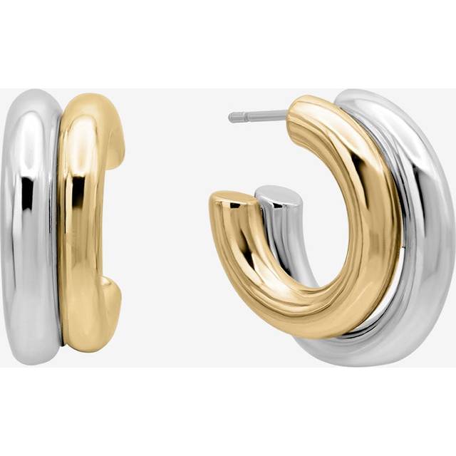 SHASHI Two Toned Double Hoop Earrings