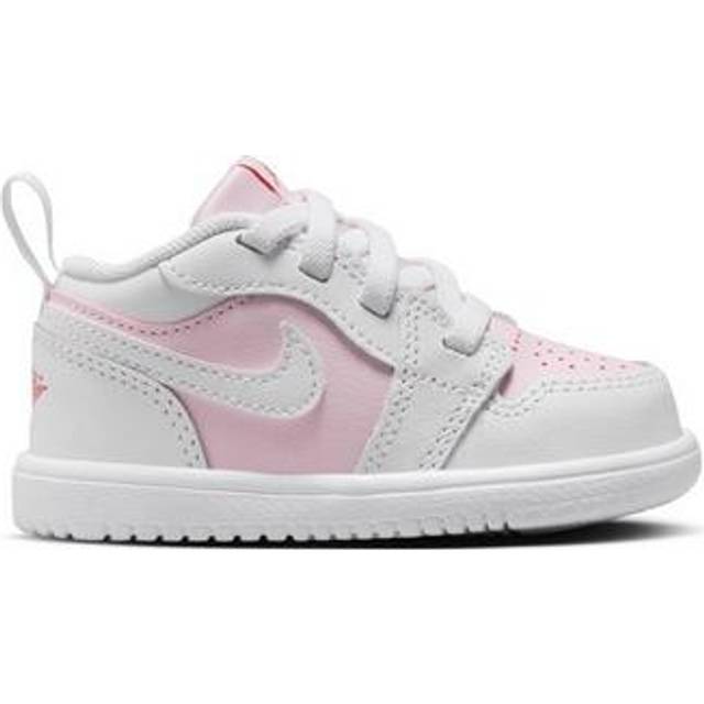 Nike Jordan White & Pink 1 Low Alt Girls Toddler Trainers
