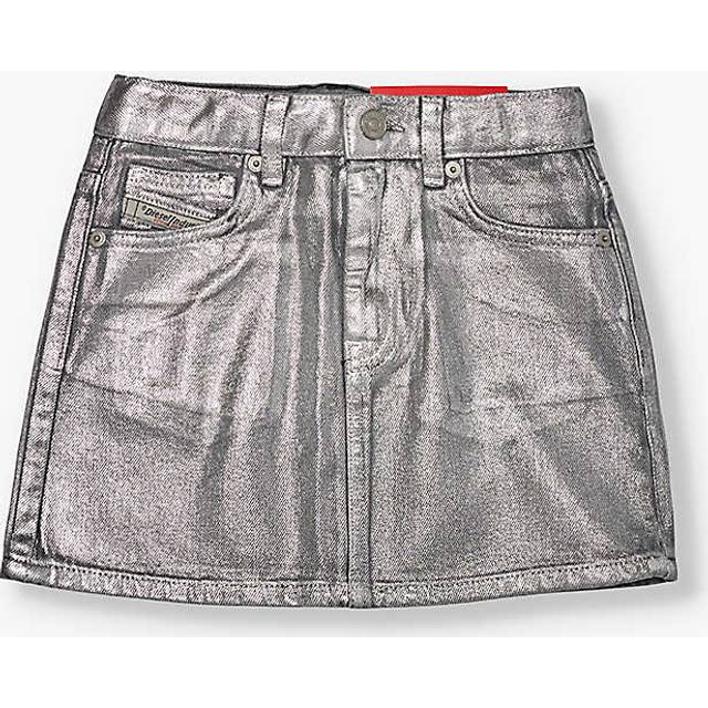 Diesel Kid Girl Denim skirt Silver Size 14 Cotton