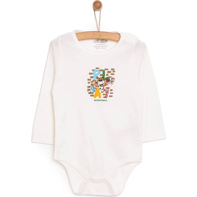 HelloBaby Baby Boy Long Sleeve Bodysuit - Beige