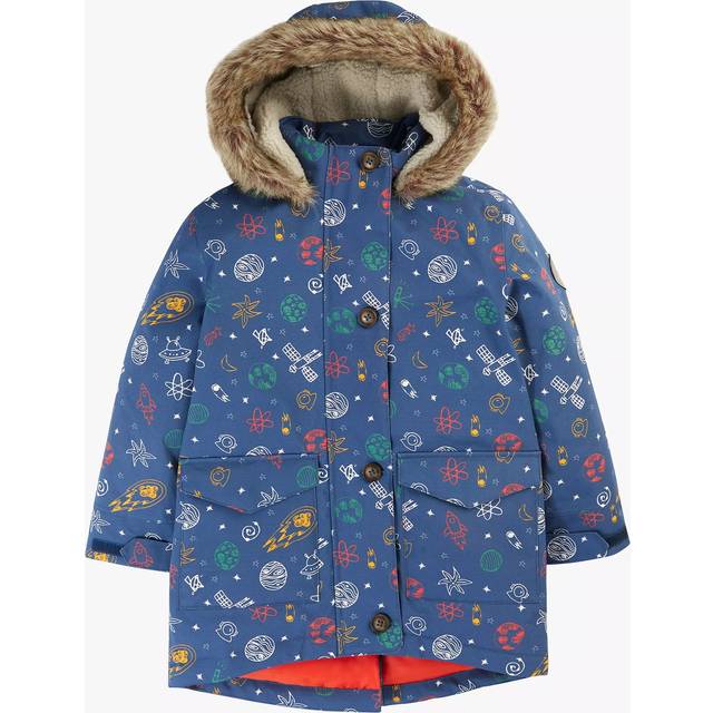 Frugi Kids' Penhale Parka Jacket, Navy/Multi