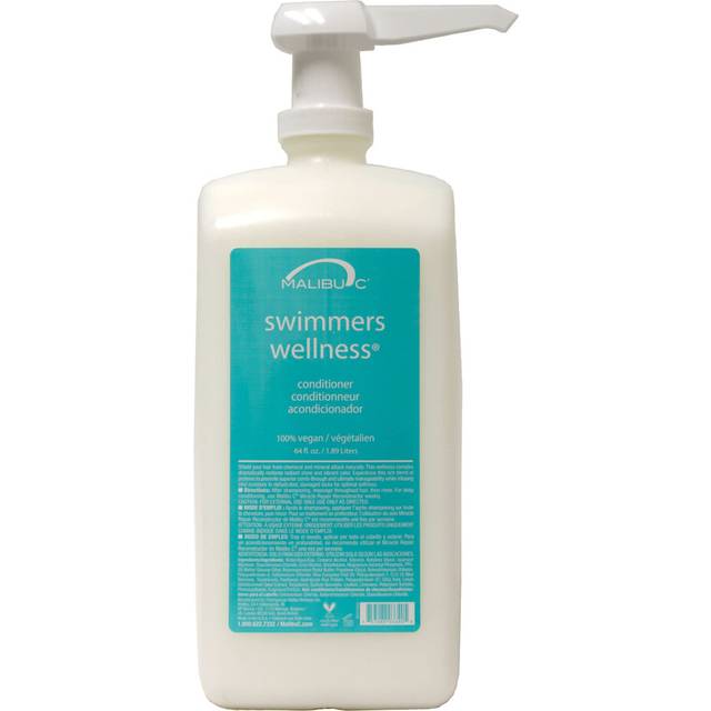 Malibu C Swimmers Wellness Conditioner (64 oz) - Moisturizing Conditioner for Swimmers - Strengthening Proteins Help Prevent Brittle  Dry Ha