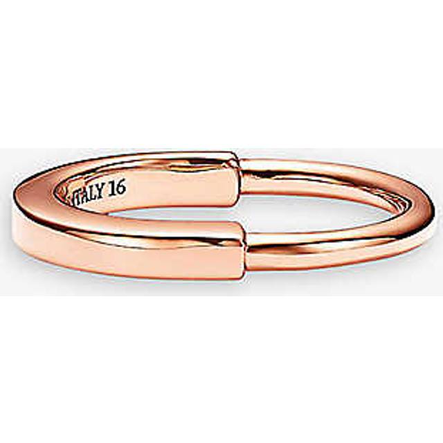 Tiffany & Co Womens Rose Gold Lock 18ct Rose-gold Ring 10 - ROSE GOLD