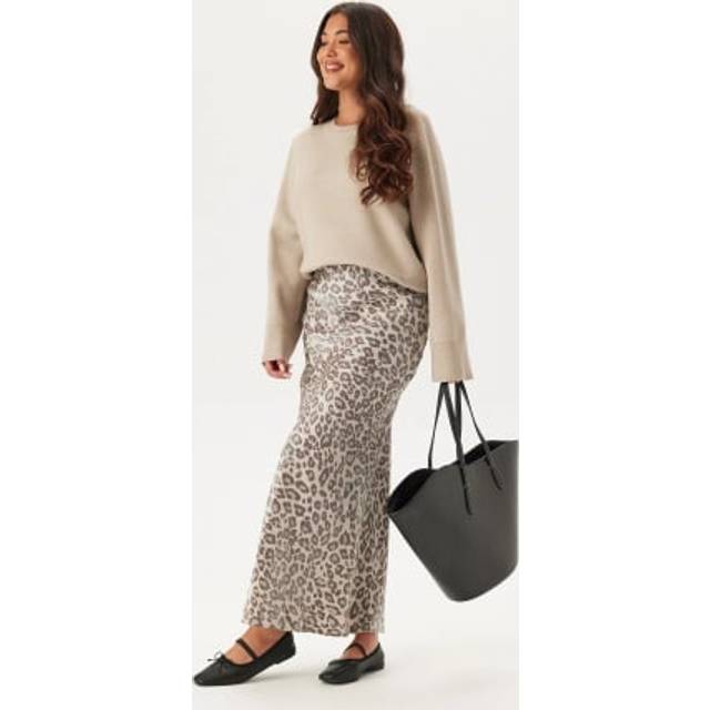 BUBBLEROOM Mermaid Shimmer Midaxi Skirt Leopard XS