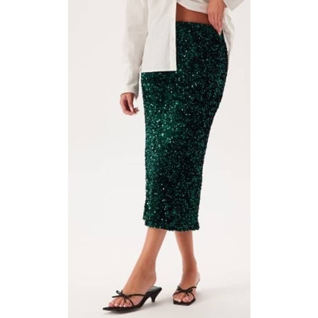 Vila - Paljettkjol viFaith HW Midi Sequin Skirt - Grön
