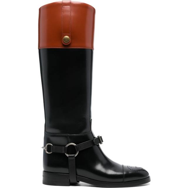 Gucci - Harness knee boots - women - Calf Leather/Calf Leather/Calf Leather - 35 - Black
