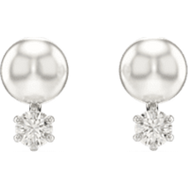 Swarovski Matrix Rhodium Plated Crystal Pearl Earrings