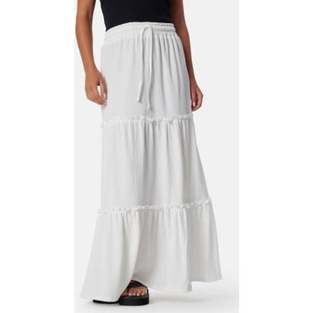 BUBBLEROOM Flounce Maxi Skirt Offwhite M