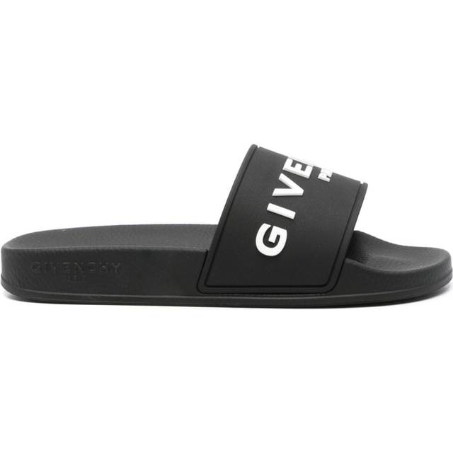Givenchy - embossed-logo slides - women - Rubber/Rubber/Rubber - 36 - Black