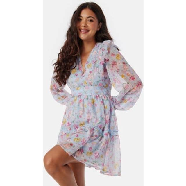 VILA Viroman New V-Neck L/S Short Dress/Dc/Ka |Blå |38