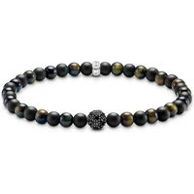 THOMAS SABO Silver Obsidian & Tiger Eye Positive Energy Talisman Bracelet - silver