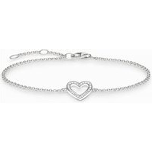 Thomas Sabo A2177-051-14-L19V Silbernes Tennisarmband Herz mit weißen Steinen