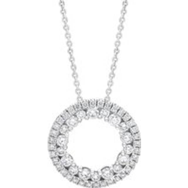 18ct White Gold 0.56ct Diamond Open Circle Necklace