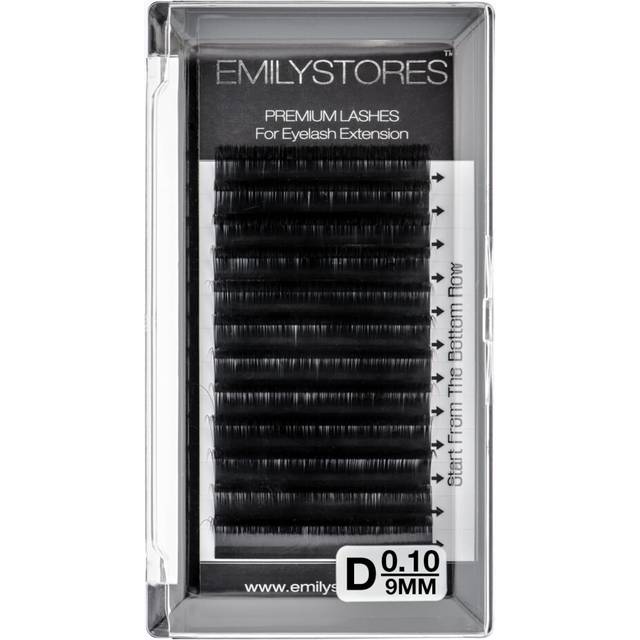 EMILYSTORES Eyelash Extensions 0.10mm Thickness D Curl Length 9mm Volume Individual eyelashes Natural-Looking Single Size For Lash Extension