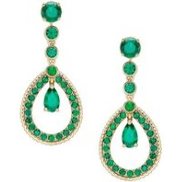 Faberge Colours of Love 18ct Yellow Gold Emerald Teardrop Earrings