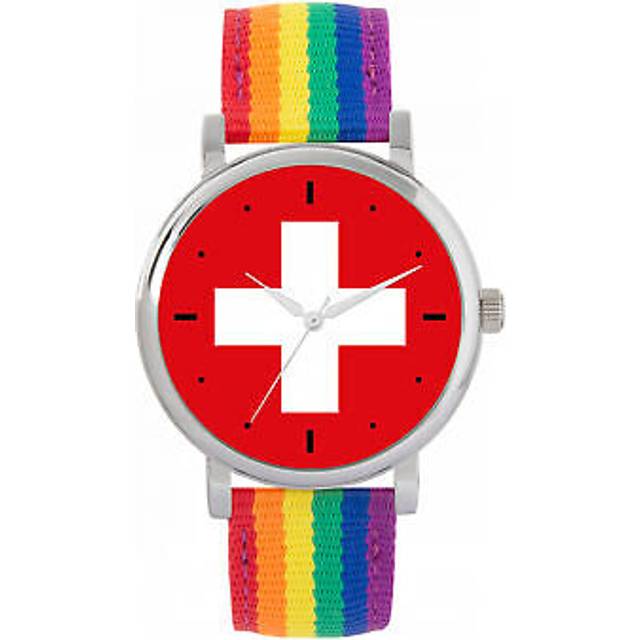 Toff London Two Tone Ladies Switzerland Flag Watch