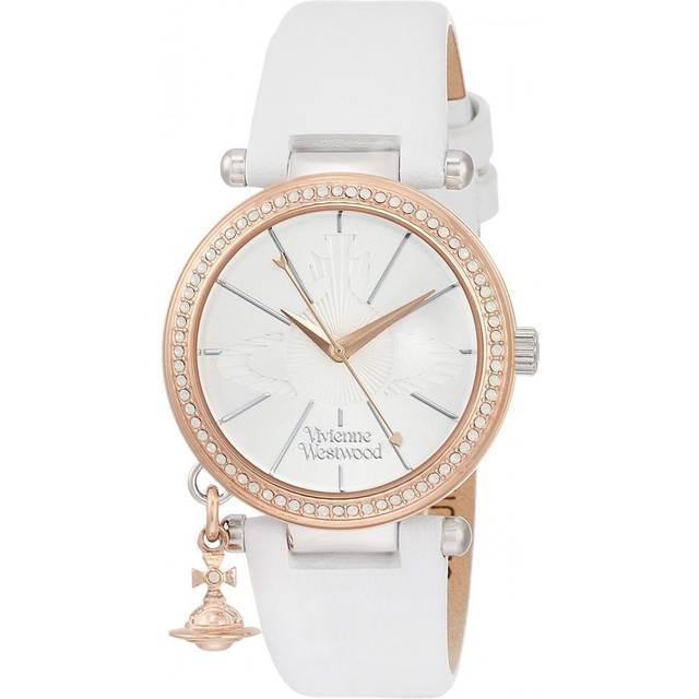 Vivienne Westwood Orb Pastel Stainless Steel Silver White White Watch, Dial, Leather, Quartz, VV006RSWH, Women's,