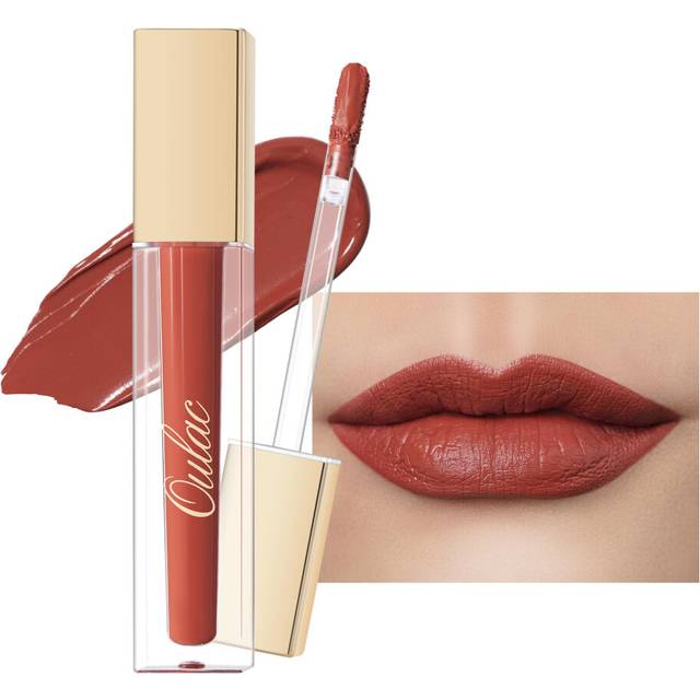 Oulac Matte Liquid Red Lipstick for Women  Orange Tone Red Long Lasting Lipstick  Waterproof Lip Stain  No Transfer  Creamy High Pigmented F