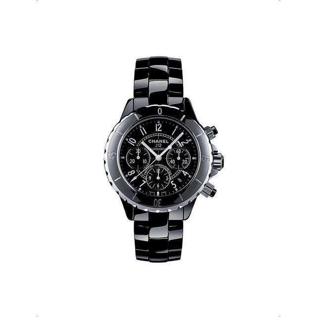 Chanel Womens Black/silver H0940 J12 Chronograph Ceramic and Stainless-steel Automatic Watch 41mm - BLACK/SILVER